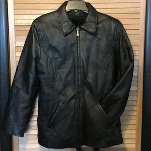 Genuine Leather coat with removable belt
